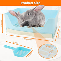 Large Rabbit Litter Box, Bunny Litter Box with Drawer - Blue - image 2