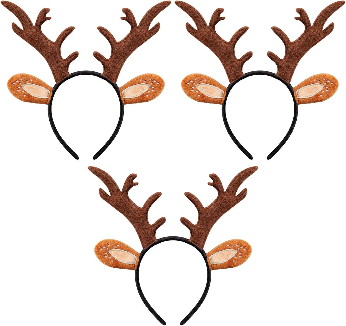 WILLBOND 3-pack plush cow ears headbands with horns for costumes - view 7