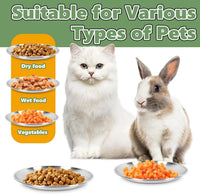 4-Pack Stainless Steel Cat Food Bowls, Whisker-Friendly Plates – Essentials for Cats - 2 - image 3