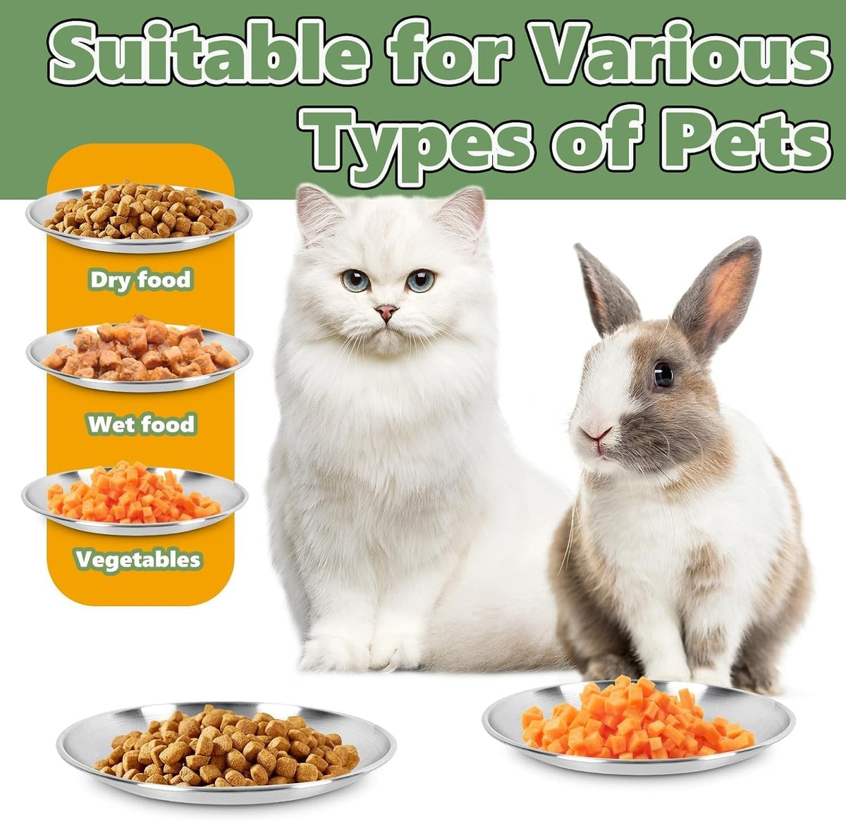 4-Pack Stainless Steel Cat Food Bowls, Whisker-Friendly Plates – Essentials for Cats - 2 - image 3