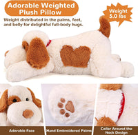 meowtastic Dog Weighted Stuffed Animals, Plush Pillow for Kids – Fun for Kids & Family - Brown & White Dog / Large / Dog - image 2