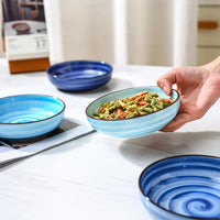 Selamica Ceramic Cat Bowls Set of 6 - 5.6 Inch, Set of 6 / Gradient Blue - image 4