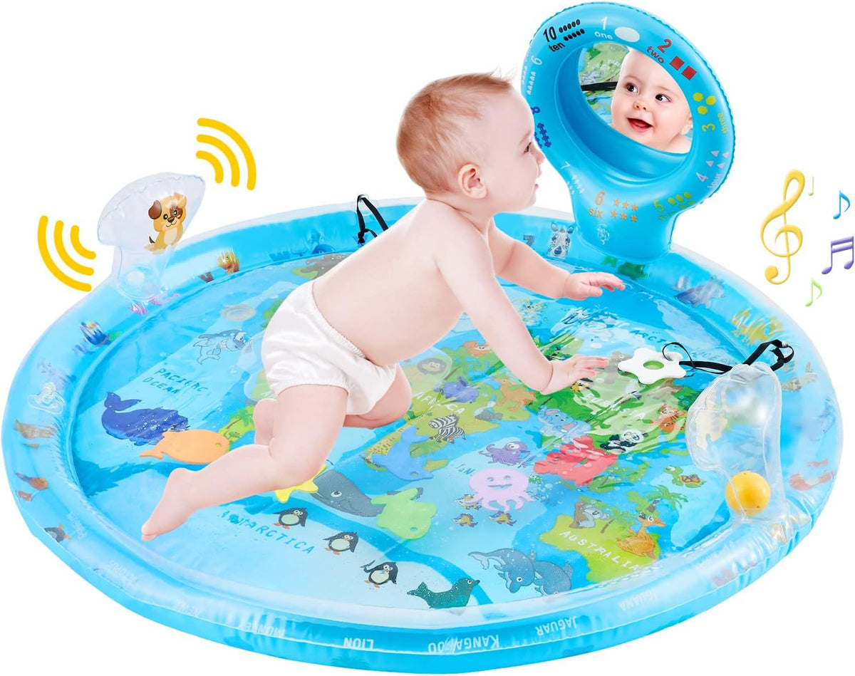 Tummy Time Mat Extra Large 31.5"×31.5" for 3-12 Months Baby