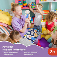 CHEFAN Felt Board for Toddlers, Felt Story Board - Old Lady Swallowe Fly&3 Other Nursery Rhyme Story - image 2