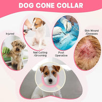 Soft Dog Cone Collar to Stop Licking-Adjustable Comfortable Mesh Recovery Collar After Surgery for Small or Miniature Dogs, Alternative to Plastic Elizabethan Collars for Neuter Incision Care (Pink,L)