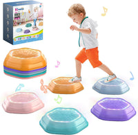 Holyton Light-Up Musical Stepping Stones for Kids - Pink