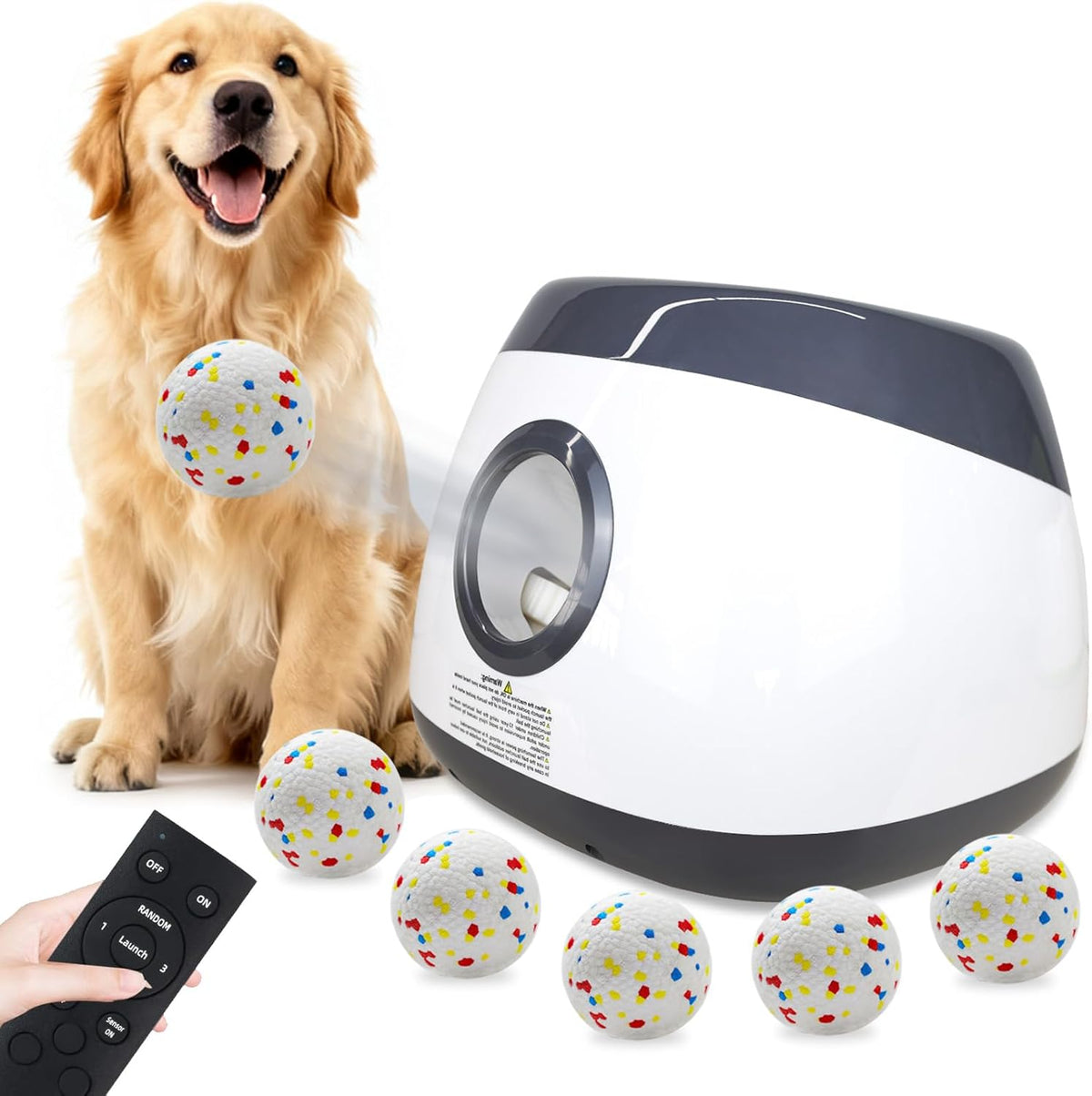 MEKAPLE Automatic Dog Ball Launcher - Silver Grey