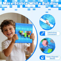 GraceDuck 300 PCS Magnetic Blocks, Magnetic Building Blocks - Blue - 4pcs - image 2