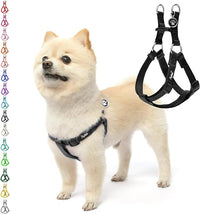 PUPTECK No Pull Dog Harness Soft Adjustable Basic Nylon Step in Puppy Vest Outdoor Walking with ID Tag