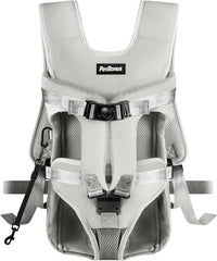 Pet Front Dog Carrier Backpacks, Adjustable Pet Backpack - Grey / Medium