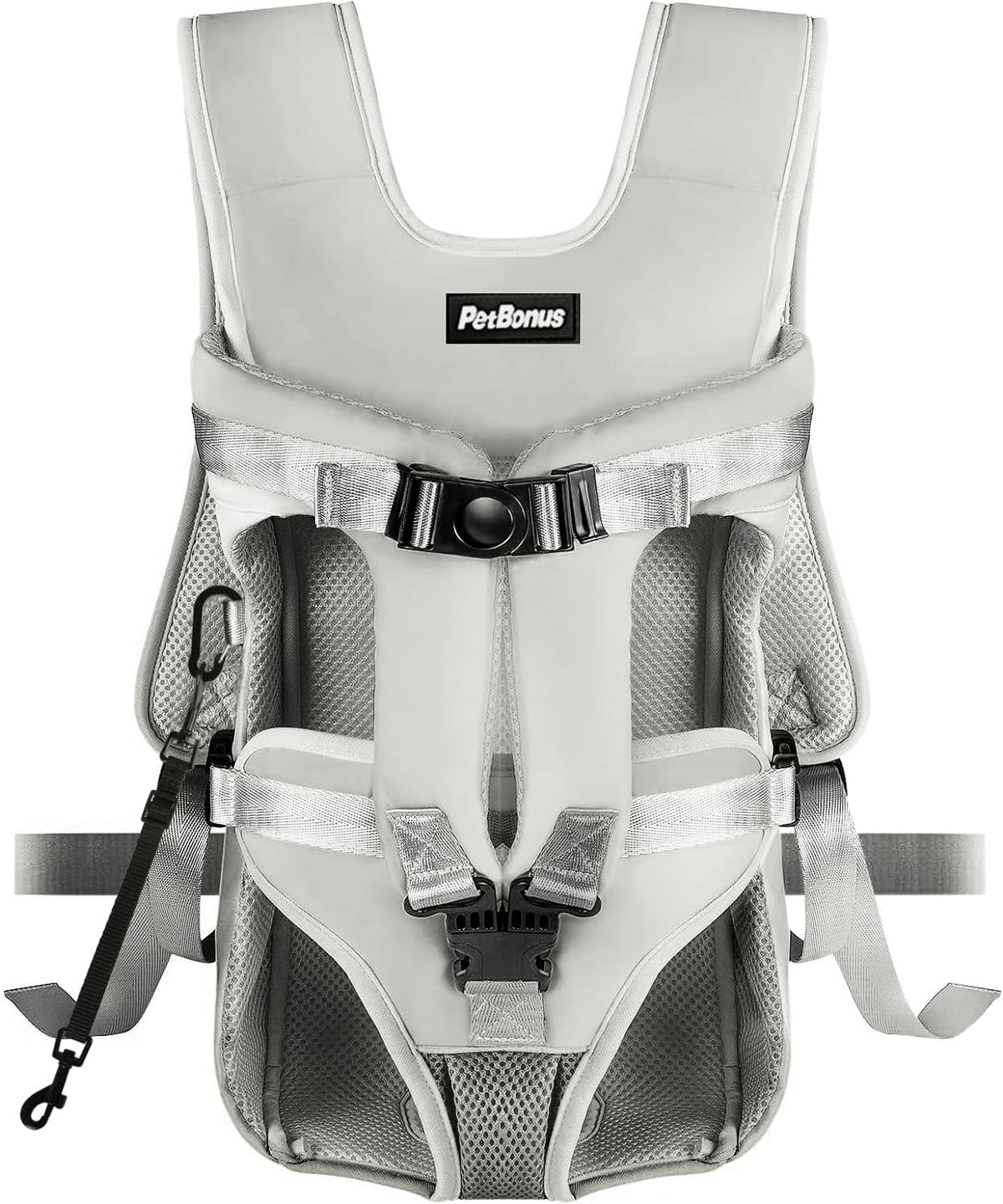 Pet Front Dog Carrier Backpacks, Adjustable Pet Backpack - Grey / Medium