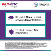 BRAVECTO Chew for Dogs, Flea & Tick, 1 Chew, 12 Week Supply, 4.4-9.9 lbs., Yellow Box
