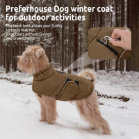 Dog Winter Jacket, Dog Windproof Reflective Jacket for Golden Retriever – Essentials for Dogs - Brown / Medium - image 4