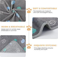 Luciphia 1 Pack 3 Blankets Super Soft Fluffy Premium Cute Cat Pattern - Blue/Cyan/Grey / 30x20 inch (Pack of 3) - image 3