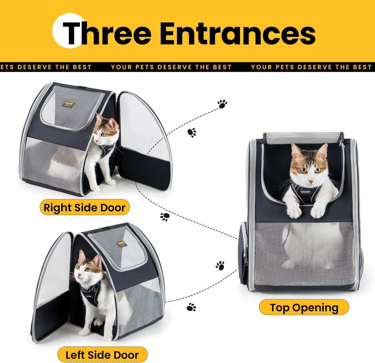 Conlun Cat Backpack Carrier for Small Dogs and Cats Fit Up to 15 Lbs - Grey - image 3