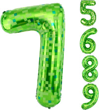 40 Inch Vibrant Spider-Themed Number Foil Balloons - Green / 7