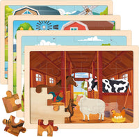 LACCHOUFEE 4-pack wooden puzzles for kids ages 3 to 5 - view 2