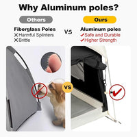 Dog Tent Cotton Fabric, Aluminum Poles and Camping Mat, Outdoor Weatherproof, Dog House Outdoor, Breathable with 2 Side Windows, Portable and Collapsible (Black, Large)
