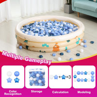 Realhaha Ball Pit Balls Star Shapes Plasticballs for Ballpit Playpen – Fun for Kids & Family - Pearl Blue Blue White / 100 - image 2