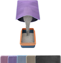Cat Litter Mats-Extra Large 47''x36'' Litter Trapping Mat for Cat-XXL - Purple-M 32x22 inch