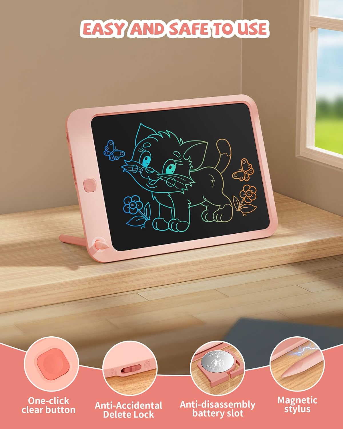 LCD Writing Tablet 10 Inch - Pink / 10inch - image 4