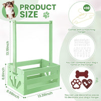 Wooden Dog Closet, Pet Wardrobe with Hanging Rod for Small Dog - Green - image 2