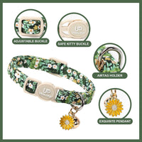Halloween Cat Collar-2Pack Autumn Pumpkin Kitten Collars-Funny - GreenLeafFlower&PinkYe - image 2