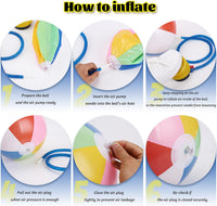 GRNVDWN 3 pack 24 inch inflatable rainbow beach balls - view 4