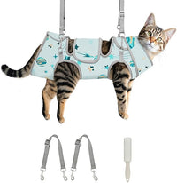 Cat Grooming Hammock, Self-Adherent Wrap for Cutting Nails, Anti-Escape Calming Grooming Bag for Medicine, Nail Clipping, Teeth Brushing, Ear Cleaning