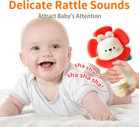 2 PCS Baby Rattles Teething Toys 3-6 Month - yellow and red - image 4
