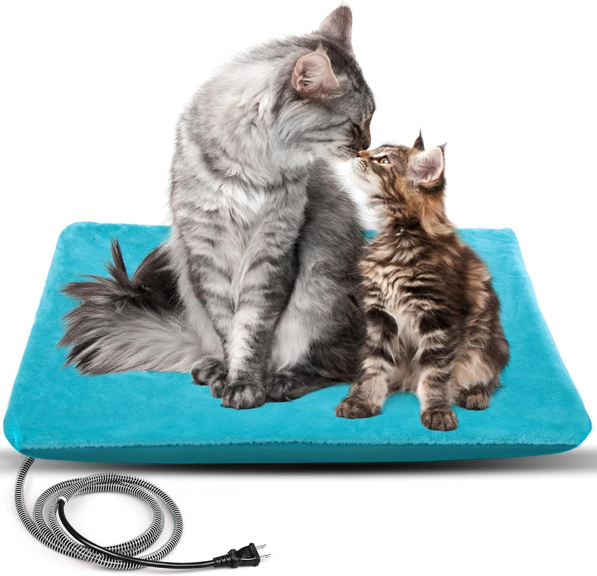 PETNF Outdoor Pet Heating Pad for Cats & Dogs – Essentials for Cats - L: 28" X 16" / Light Blue