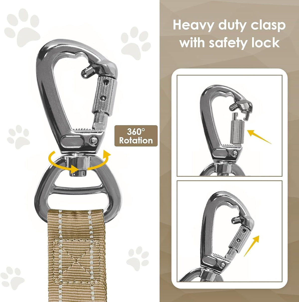 AUBELL Tactical Dog Leash Heavy Duty - Brown - image 3
