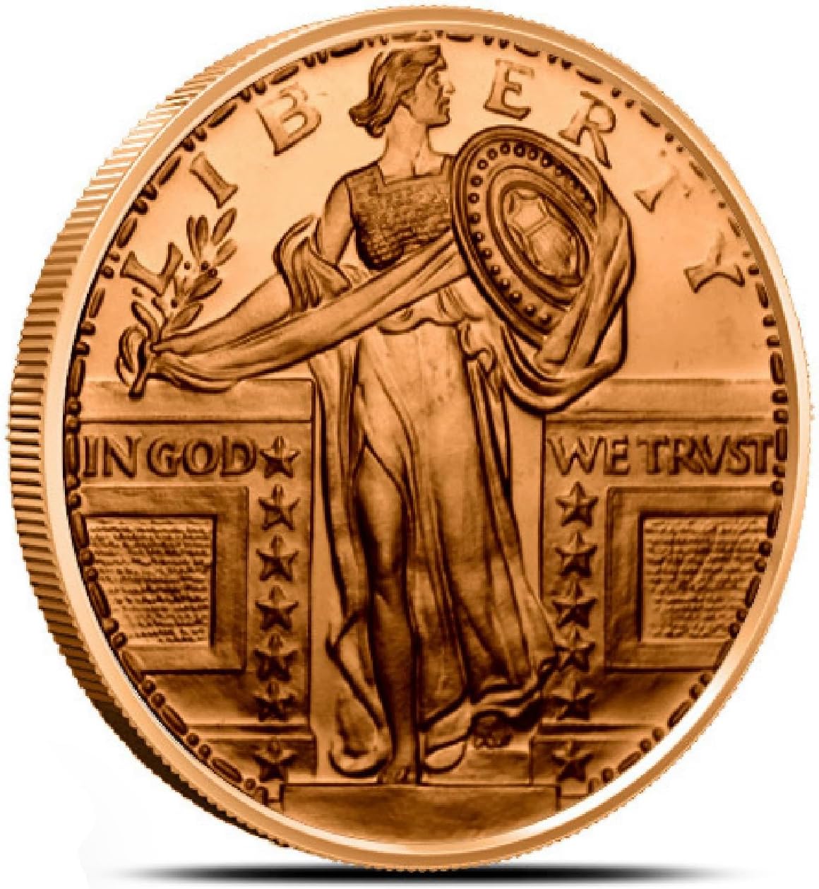 Unique Metals Walking Liberty 1 oz .999 Copper Rounds - Standing Liberty Copper - image 2