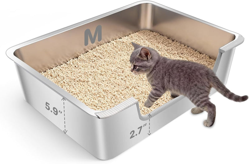 Low Entry Litter Box for Senior or Disabled & Injured Cats - M-17.7"x13.8"x5.9"