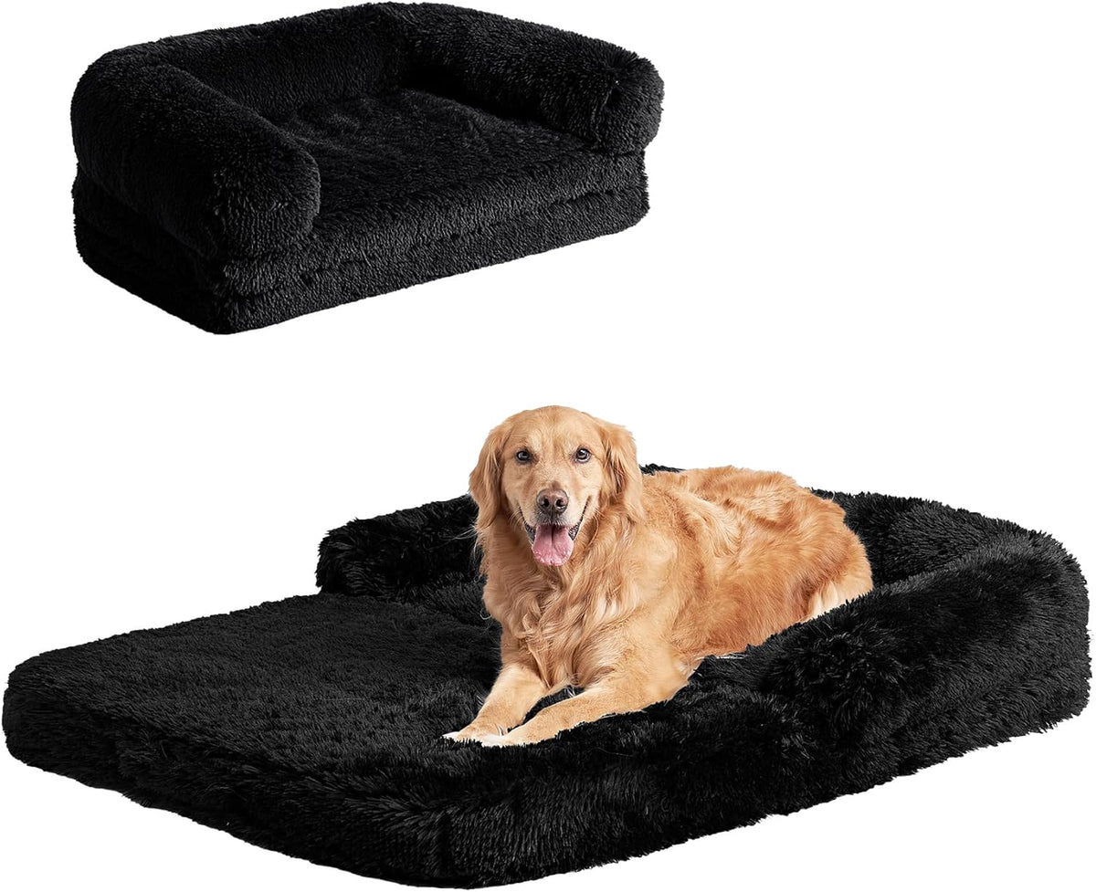EHEYCIGA Orthopedic Foldable Human Dog Bed, 72x44x11 - 54x38x7.5(Folded 38x27) / Black