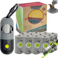 Dog Poop Waste Bags Holder with LED Flashlight - 1 Count (Pack of 13) / Grey