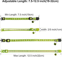 2 Pack Breakaway Cat Collars with Bells - Fluorescent Green - image 2