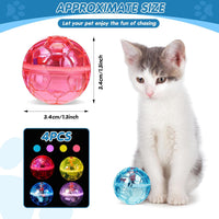 Frienda 4 Pcs Light up Cat Ball LED Motion Ghost Hunting Cat Ball – Essentials for Cats - Bright - image 2