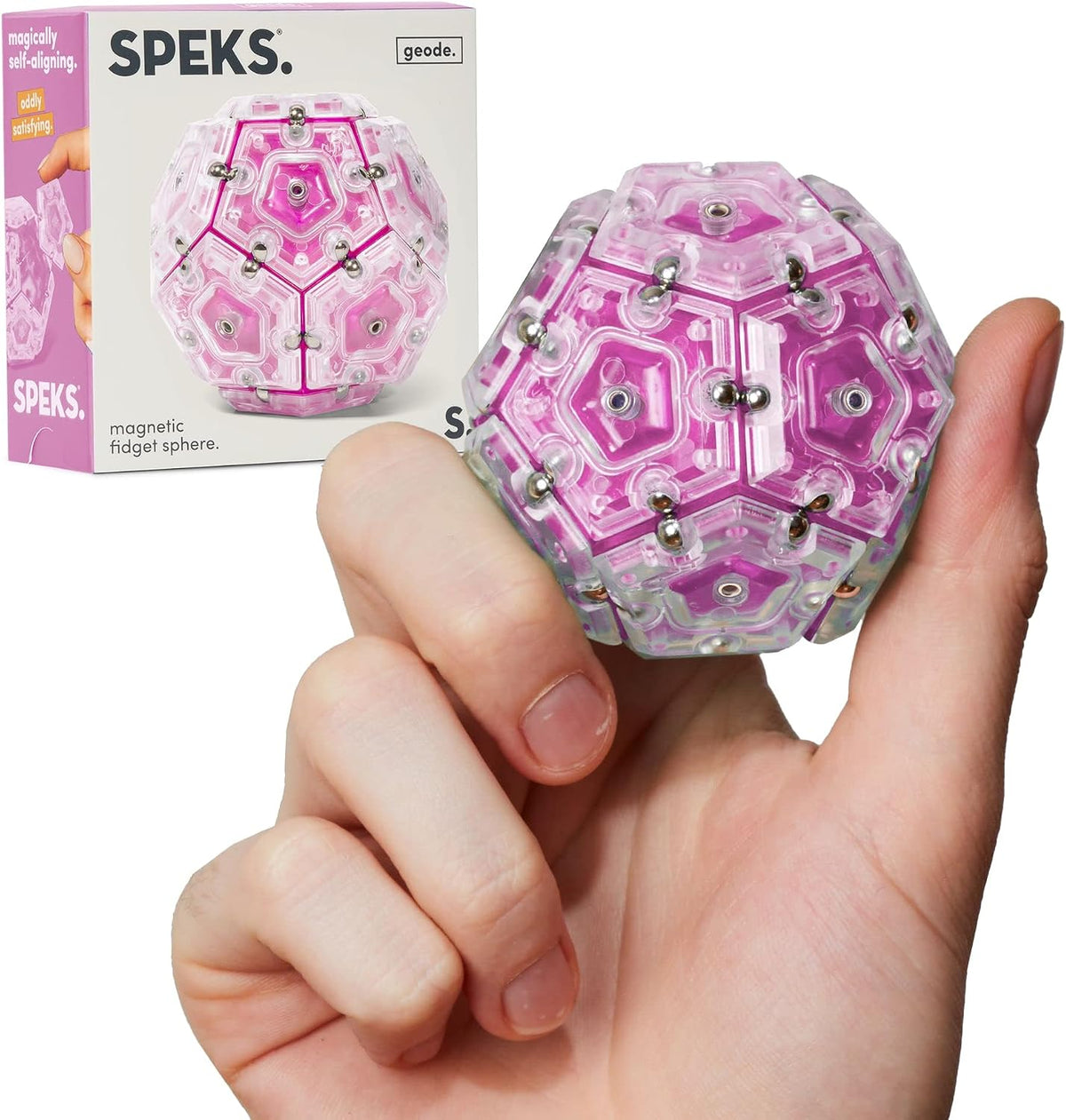 Speks Geode Magnetic Sphere - Rose