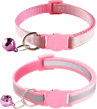2 Pack Breakaway Cat Collars with Bells - Pink
