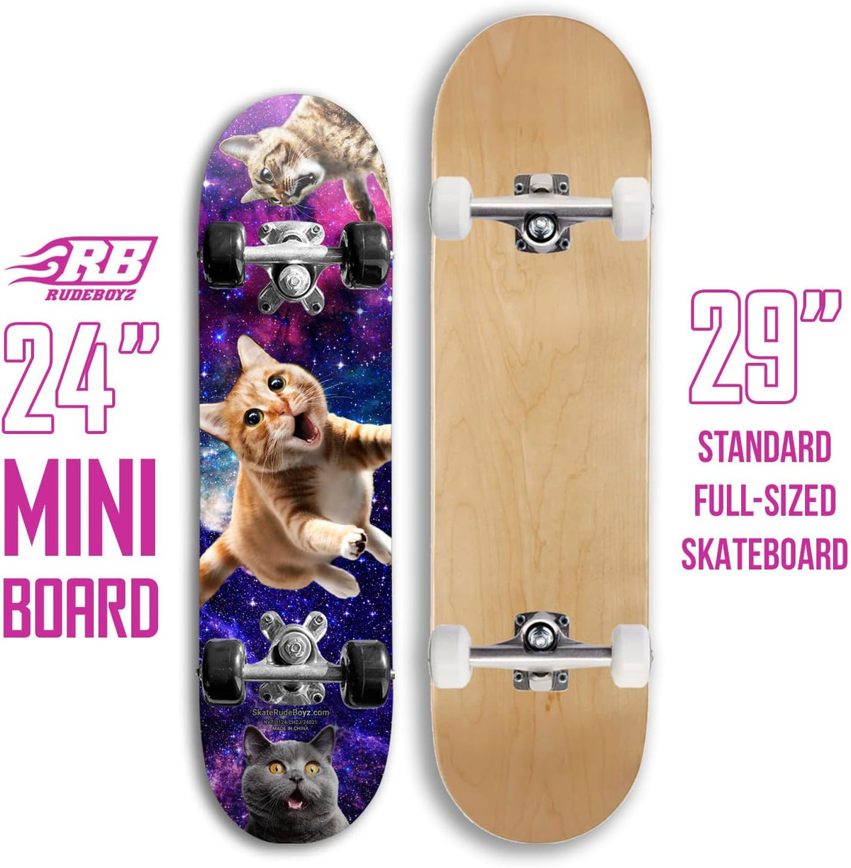 Rude Boyz 24 inch mini cruiser skateboard for kids with aluminium trucks - view 9