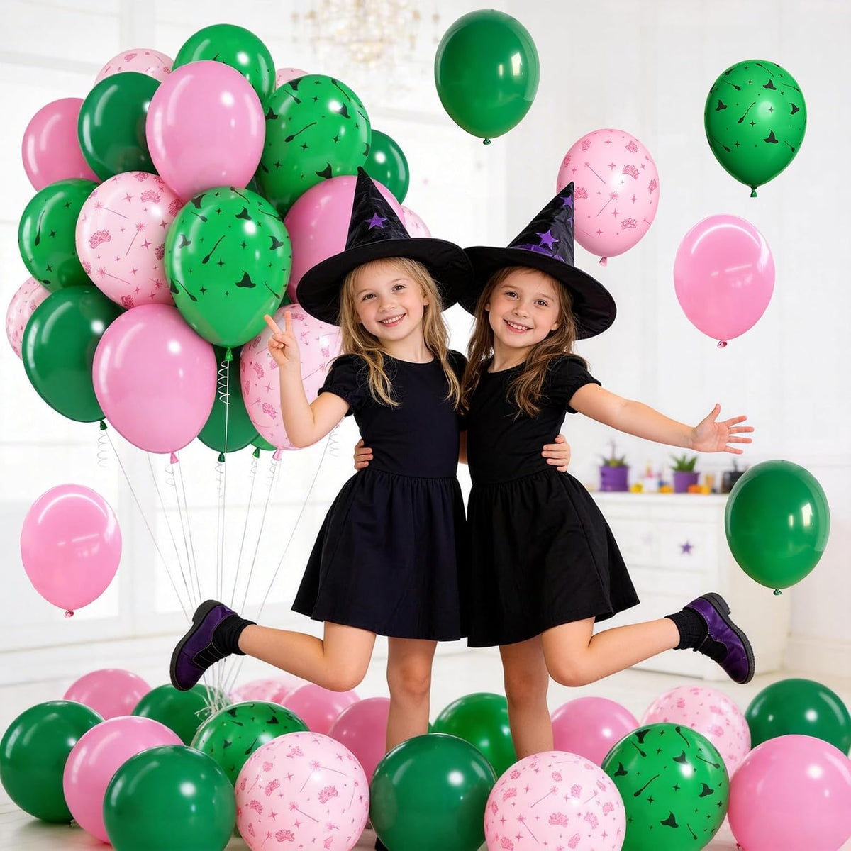 Sage Green Brown Balloons - Pink Green Cow Print - image 3