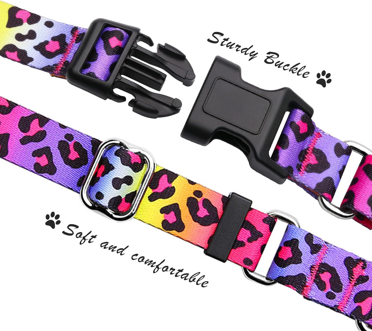 Martingale Dog Collar with Buckle - Gradient leopard / Medium - image 3
