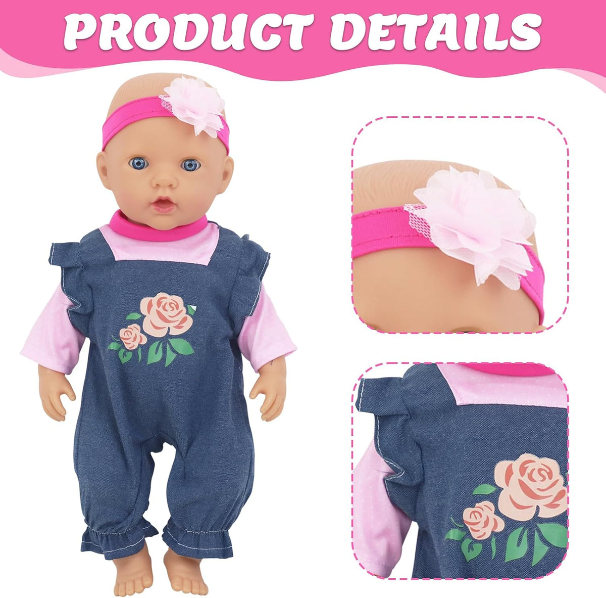 ECORELF 4 Sets Baby Doll Clothes for 14-18 Inch Dolls – Fun for Kids & Family - 3 Sets - image 3