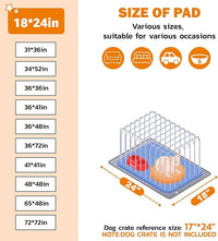 LOOBANI Washable Pee Pads for Dogs, Reusable Pee Pads for Dog Puppy Training Mat Non Slip Whelping Mat for Dog Playpen, Crate, Car, Grey 2 Pack 18 x 24 in