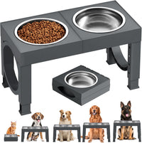 XIAZ Elevated Dog Bowls Large Breed Raised Dogs Bowl Stand - D-Grey / Basic