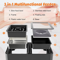 3-in-1 Elevated Dog Bowls with 4 Height Adjustable Raised Stand – Essentials for Dogs - Black / 3-in-1 Dog Bowls Set - image 2