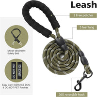 No Pull Tactical Dog Harness Medium Sized Dog, Service Dog Vest - Large(Chest:27.5-44.9",Neck:18.9-26.8") / Green - image 3