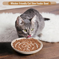 Elevated Slow Feeder Cat Bowls - apricot / 2 pack slow feeder - image 4