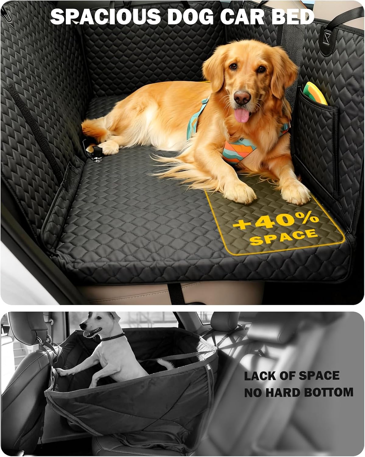 Back Seat Extender for Dogs - Black / L - For Cars/ Mid-Size SUV/ Small Truck - image 3